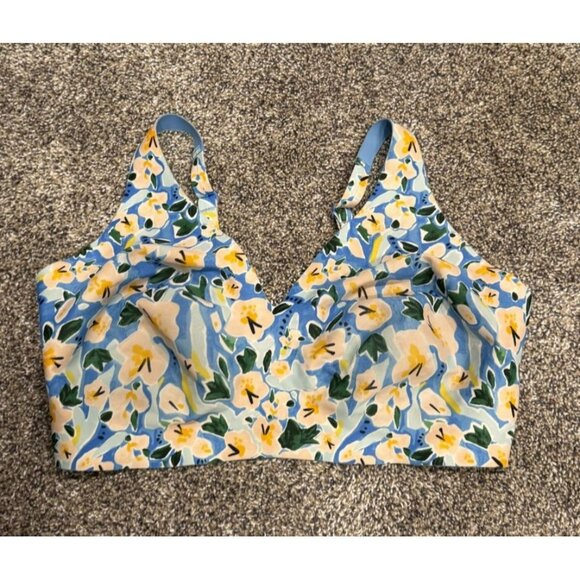 Knix By Knixwear Wireless Bra Floral Blue L++ EUC - Picture 2 of 4